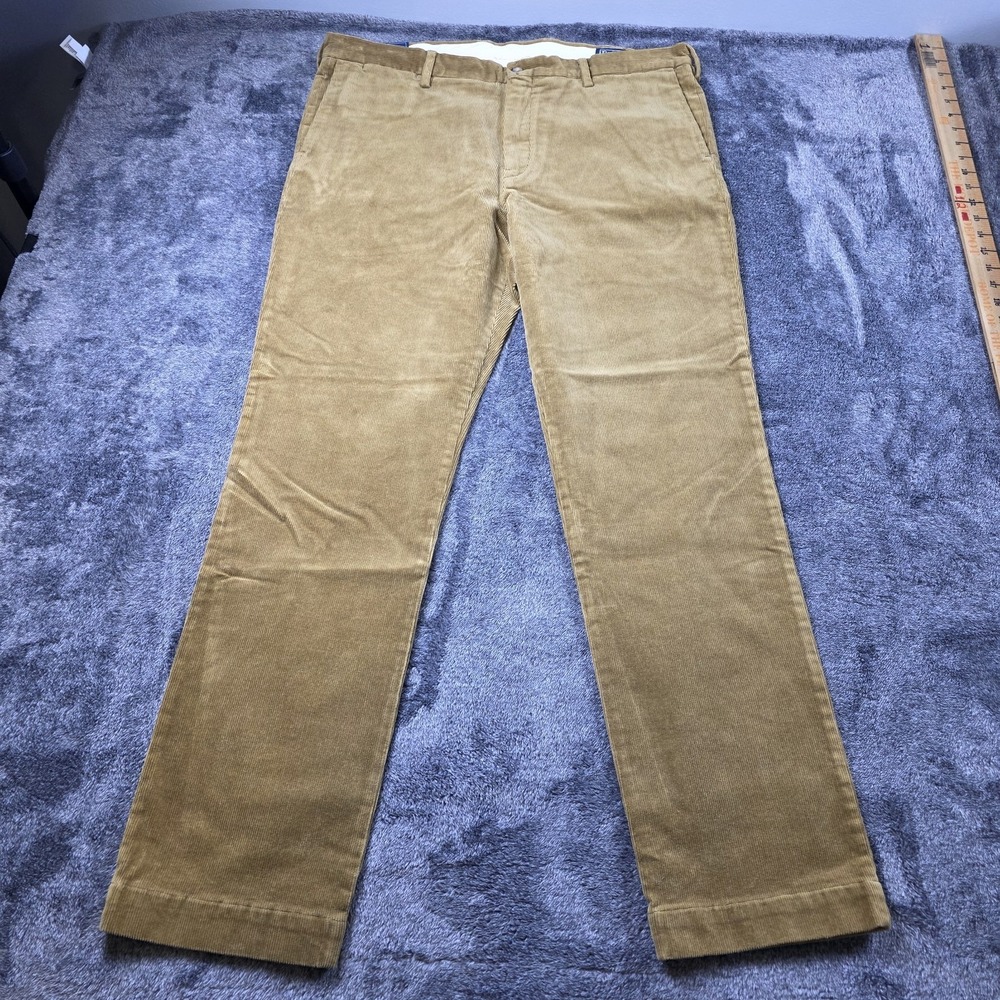 Polo Ralph Lauren Corduroy Pants Tan Mens 38x32 Slim Fit Brown
